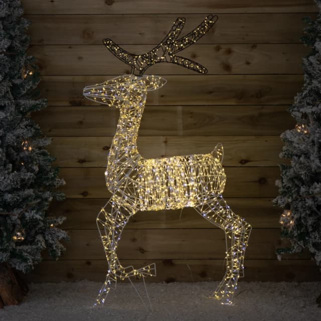 1.3m Light up FlexiBrights Christmas Reindeer with 1880 White and Warm White LEDs