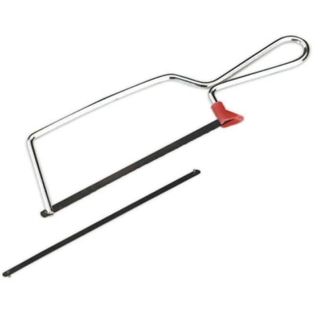 Loops 150mm Junior Hacksaw with Spare Blade - Steel Frame & Finger Guard - 6" Mini Saw Metallics