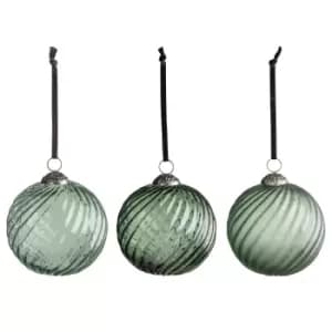 Crossland Grove Florin Asstd Swirl Baubles Spruce (6pk) 120mm