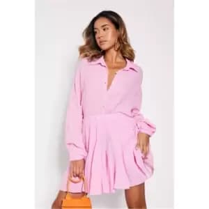 I Saw It First High Waisted Crinkle Floaty Skirt - Pink