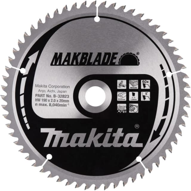 Makita MAKBLADE Circular Saw Blade for Wood Cutting B-32823 Diameter: 190mm