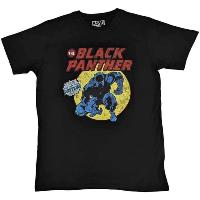 Marvel Black Panther Retro Comic T Shirt Black unisex