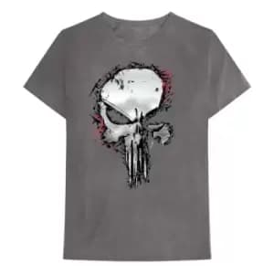 Marvel Comics - Punisher Metallic Skull Unisex Large T-Shirt - Grey