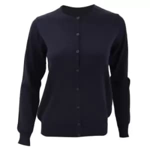 Kustom Kit Womens Round Neck Cardigan / Ladies Knitwear (10) (Navy Blue)