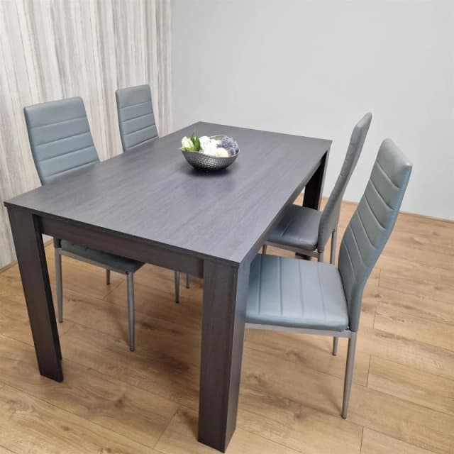 KOSY KOALA Dining Table Set with 4 Chairs Dining Room and Kitchen table set of 4 Dark Grey