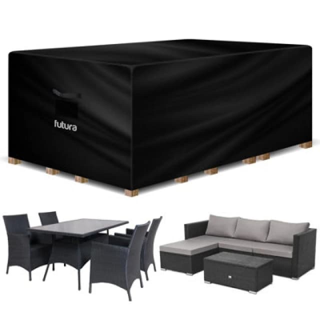 Futura 420D Rectangular 270X180X89Cm Waterproof Garden Furniture Cover, Outdoor Patio Weatherproof Rattan Sofa Shield