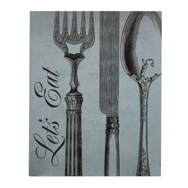 Premier Housewares Lets Eat Wall Plaque Blue unisex