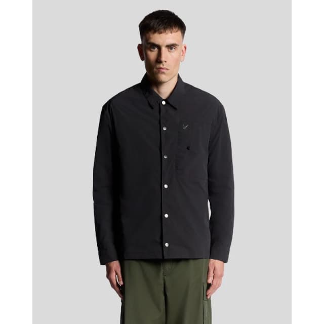 Lyle and Scott Crinkle Overshirt Black male M