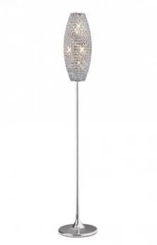 Floor Lamp 4 Light Polished Chrome, Crystal