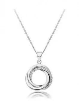 Beaverbrooks 9Ct White Gold Cubic Zirconia Circle Pendant