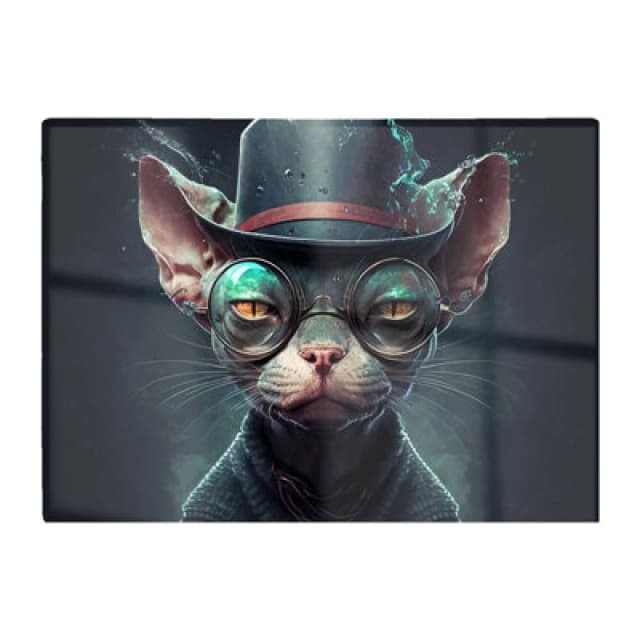 Warren Reed Designer Sphynx Cat With Glases Splashart Chopping Board