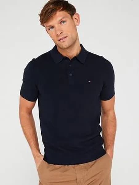 Tommy Hilfiger Mens Chain Ridge Structure Polo Shirt - Desert Sky - XXL