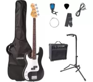ENCORE Blaster Series E4 Electric Bass Guitar Bundle - Black