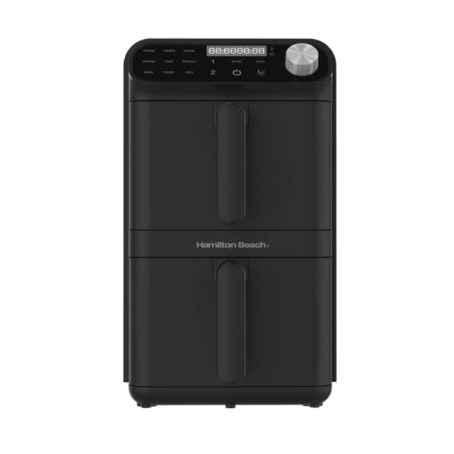 Hamilton Beach XXL Dual Stack 2 Drawer Air Fryer in Black Unisex