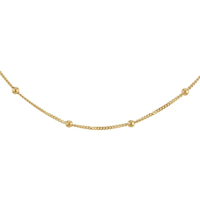 Be You 9ct Gold Curb and Ball Chain Yellow Gold female 16in