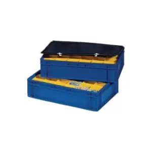 Couvercle L300xl200 mm noir PP adapte a caisse de transport gerbable 4 pieces/ca