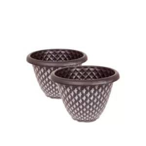 Pair of Large Silver Pinecone Planters