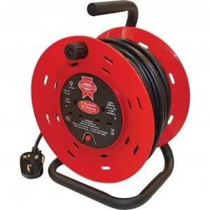 Faithfull 2 Socket Cable Extension Reel 240v 20m