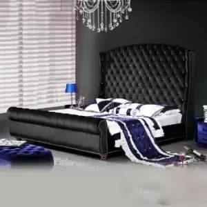 Rosio Bed King Plush Velvet Black