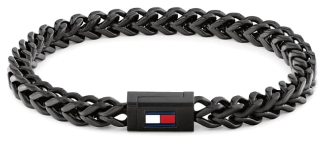 Tommy Hilfiger 2790649 Mens Braided Metal Black Bracelet Jewellery