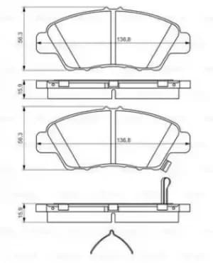 Bosch 0986494562 BP1483 Brake Pad Set Disc Brake Front Axle