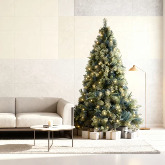 Shatchi 5FT Pre lit Kentucky Christmas Tree With Long life Energy Saving Warm White LED Lights in Green Green Unisex 5ft