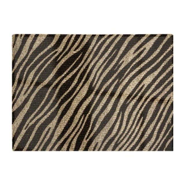 Warren Reed Designer Golden Zebra Print Glass Chopping Board