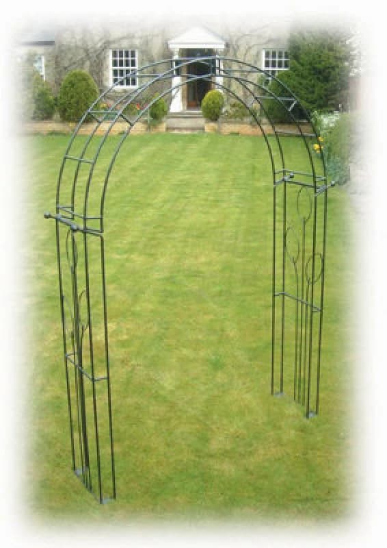 Poppy Forge Imperial Traditional Arch (Inc Ground Spikes) Garden Archway - Solid Steel - L43.2 X W170.1 X H256.4cm - Black