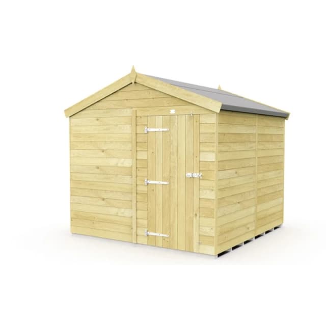 Buttercup Farm 8 x 8 Feet Apex Shed - Single Door W/O Windows - L243 x W231 x H217cm in Brown Brown Unisex