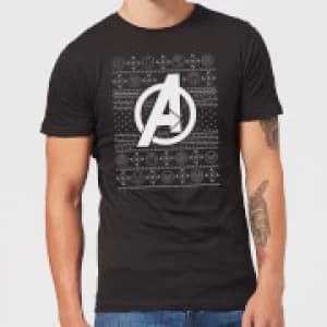 Marvel Avengers Logo Mens Christmas T-Shirt - Black