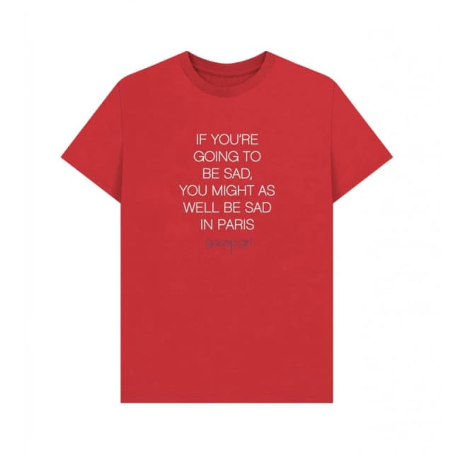 Gossip Girl Mens Sad In Paris Graphic T-Shirt in Red Size: Small Red Male S