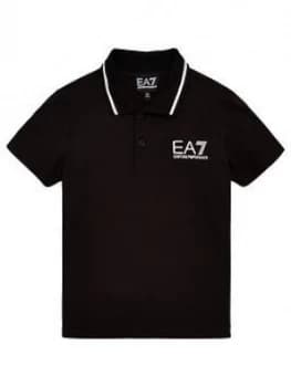 Emporio Armani EA7 Short Sleeve Jersey Polo Shirt Black Size 10 Years Boys