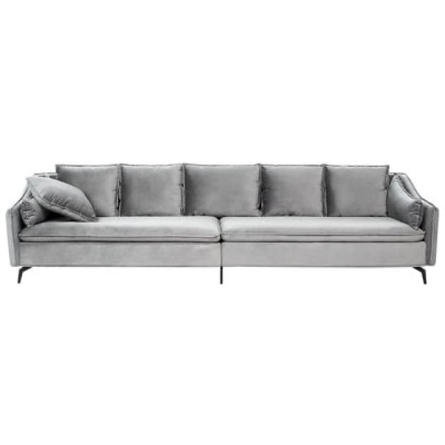 Beliani Sofa 4 Seater Aure Velvet Light Grey