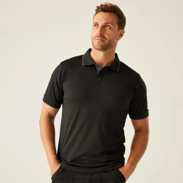 Regatta Regatta Men Navigate' Polo Shirt in Jet Black Size: Small Jet Black S Male 5063019692975