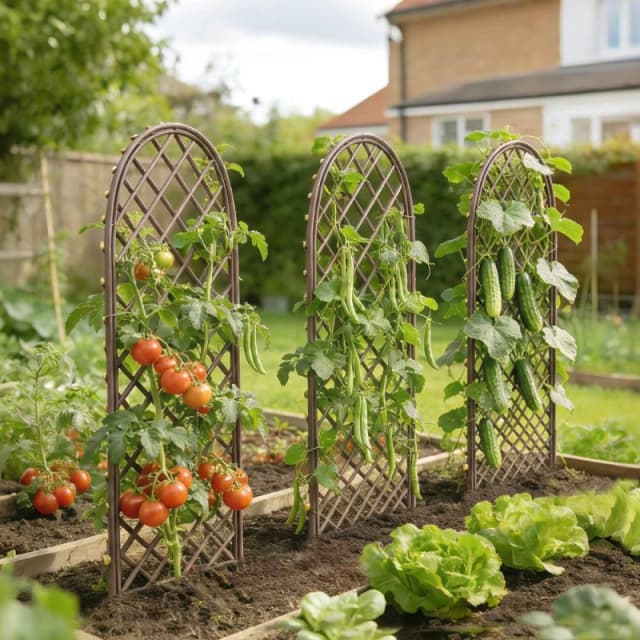OUTSUNNY Garden Arch, Wicker Trellis Support Frame with Dome Top, Natural Natural Unisex