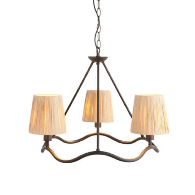 EDITE Wesley 3-Light Wriggle Pendant Light Black ONE SIZE