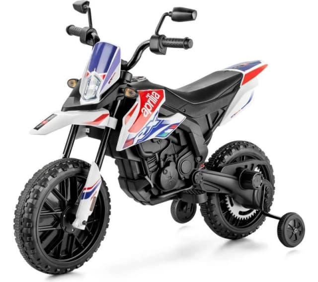 XOOTZ Aprilia 12V Kids Electric Ride-On Bike - White 5031470273767