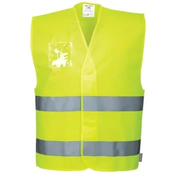 C475YERL/XL - sz L - XL Hi-Vis Vest - Dual ID Holder - Yellow - Portwest