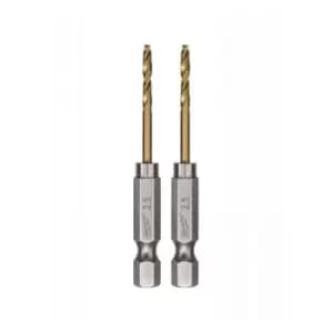 Milwaukee Red Hex Shockwave 3mm HSS-TIN Metal Drill Bits 2 Pieces