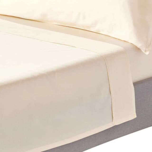 Homescapes Cream Organic Cotton Flat Sheet 400 Tc, Single