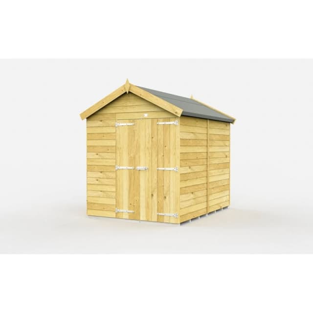 Buttercup Farm 6 x 7 Feet Apex Shed - Double Door W/O Windows - L214 x W175 x H217cm in Brown Brown Unisex