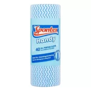 Spontex All Purpose Cloth Roll (Pack of 40) (22.5 x 9cm) (Blue/White) - Blue/White