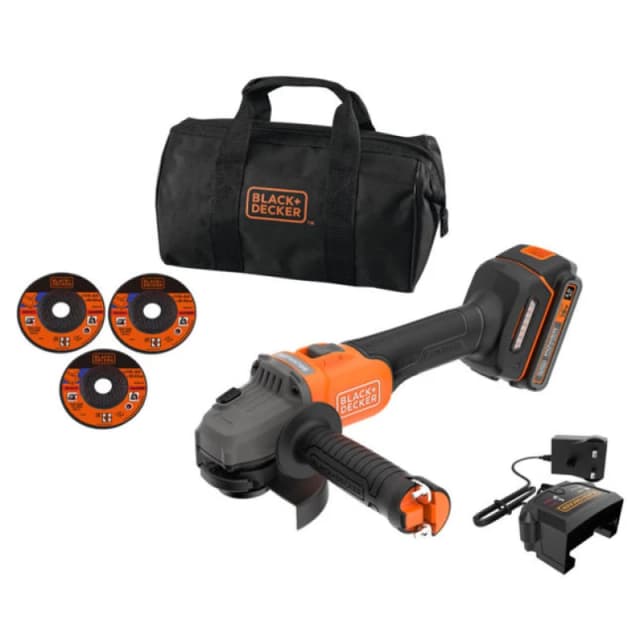 Black and Decker BCG6L8 18v Cordless Brushless Angle Grinder 115mm BCG6L8D13 Batteries: 1 x 2ah Li-ion