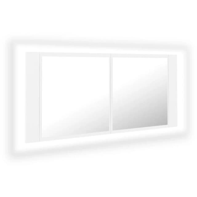 VIDAXL LED Bathroom Mirror Cabinet White 100x12x45cm Acrylic Vidaxl 8720286221655