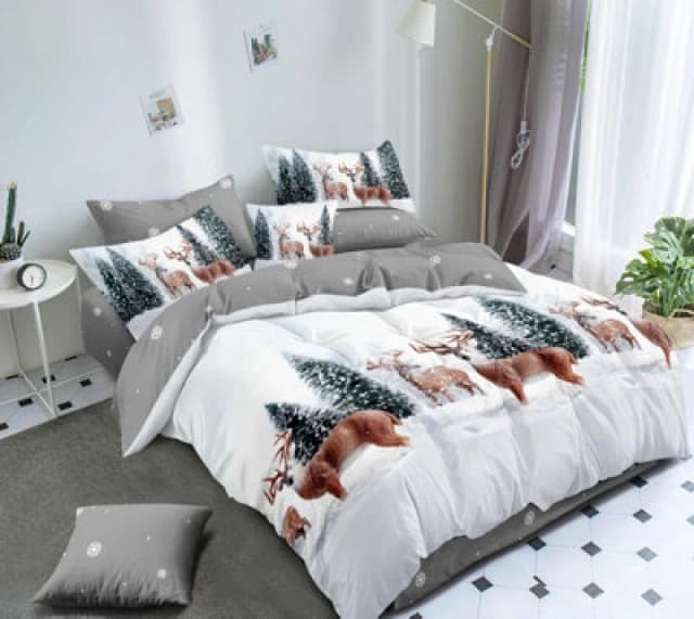 Ezysleep Ezysleep Winter Scene Christmas Duvet Set in White Size: Single White Single Unisex 0753775273918