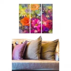 MDF282842702 Multicolor Decorative MDF Painting (3 Pieces)