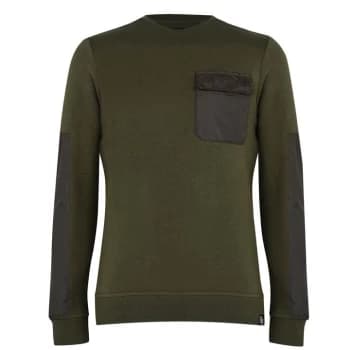 Fabric Utility Crew Sweatshirt Mens - Khaki
