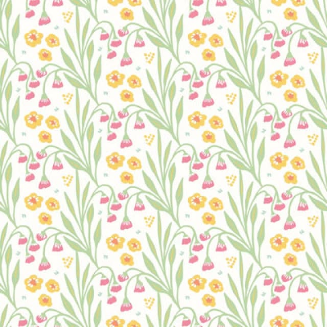 Hoopla Walls Meadow Stripe Spring Bloom Smooth Matt Wallpaper