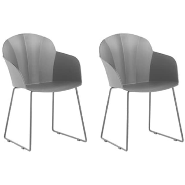 Beliani Set Of 2 Dining Chairs Sylva Black