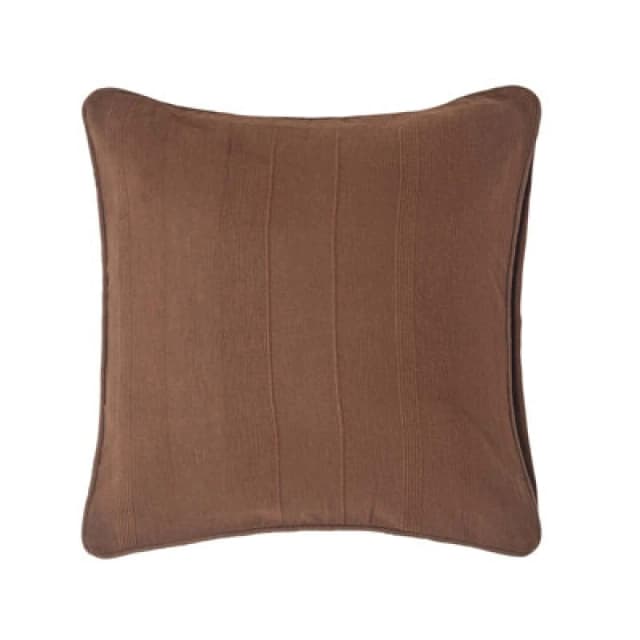 Homescapes Cotton Rajput Ribbed Chocolate Cushion Cover, 60 X 60 Cm